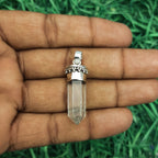 Minimal Crystal Quartz Pendant – Handmade 925 Silver Artisan Bohemian Style