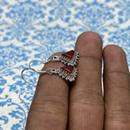 925 Silver Carnelian Earrings – Elegant Trillion Gemstone Design