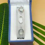 925 Sterling Silver Handmade Crystal Bracelet Natural Gemstone Minimal Jewelry