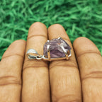 Deep Amethyst Gem Pendant – Handmade 925 Silver Nepali Designer Jewelry