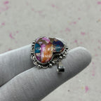 Spiny Oyster Turquoise 925 Sterling Silver Handmade Pendant | Artisan Statement Jewelry