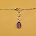 Dainty Amethyst 925 Silver Faceted Long Necklace Handmade