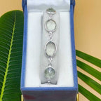 925 Sterling Silver Handmade Green Amethyst Bracelet Modern Elegant Jewelry