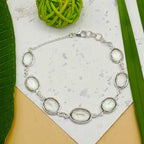 925 Sterling Silver Handmade Green Amethyst Bracelet Modern Elegant Jewelry