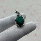 Dyed Emerald 925 Sterling Silver Handmade Pendant | Bold Ethnic Pendant