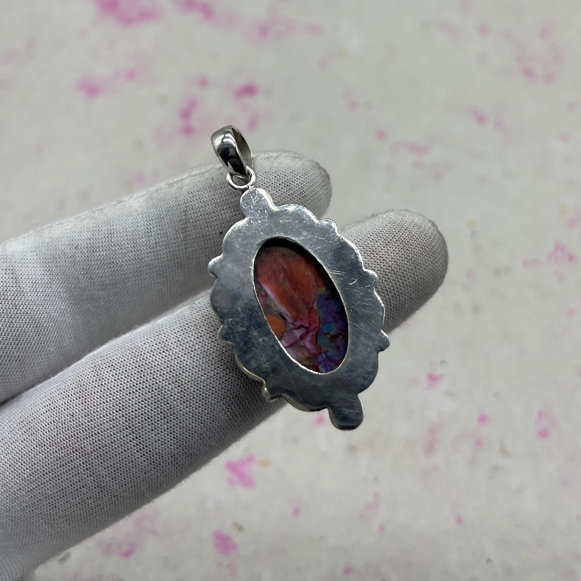 Spiny Oyster Turquoise 925 Sterling Silver Handmade Pendant | Tribal Silver Jewelry