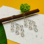 Long Crystal Gemstone 925 Silver Earrings for Women