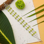 Peridot Round Shape Gemstone Bracelet 925 Sterling Silver Handmade Minimal Style