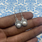 Fine Pearl Round Earrings in Sterling Silver – Premium Artisan Jewelry