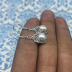 Fine Pearl Round Earrings in Sterling Silver – Premium Artisan Jewelry