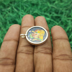 Lord Ganesha Hand-Painted Pendant in 925 Sterling Silver – Handmade Divine Frame