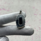 Resin Glass 925 Sterling Silver Pendant – Contemporary Boho Pendant