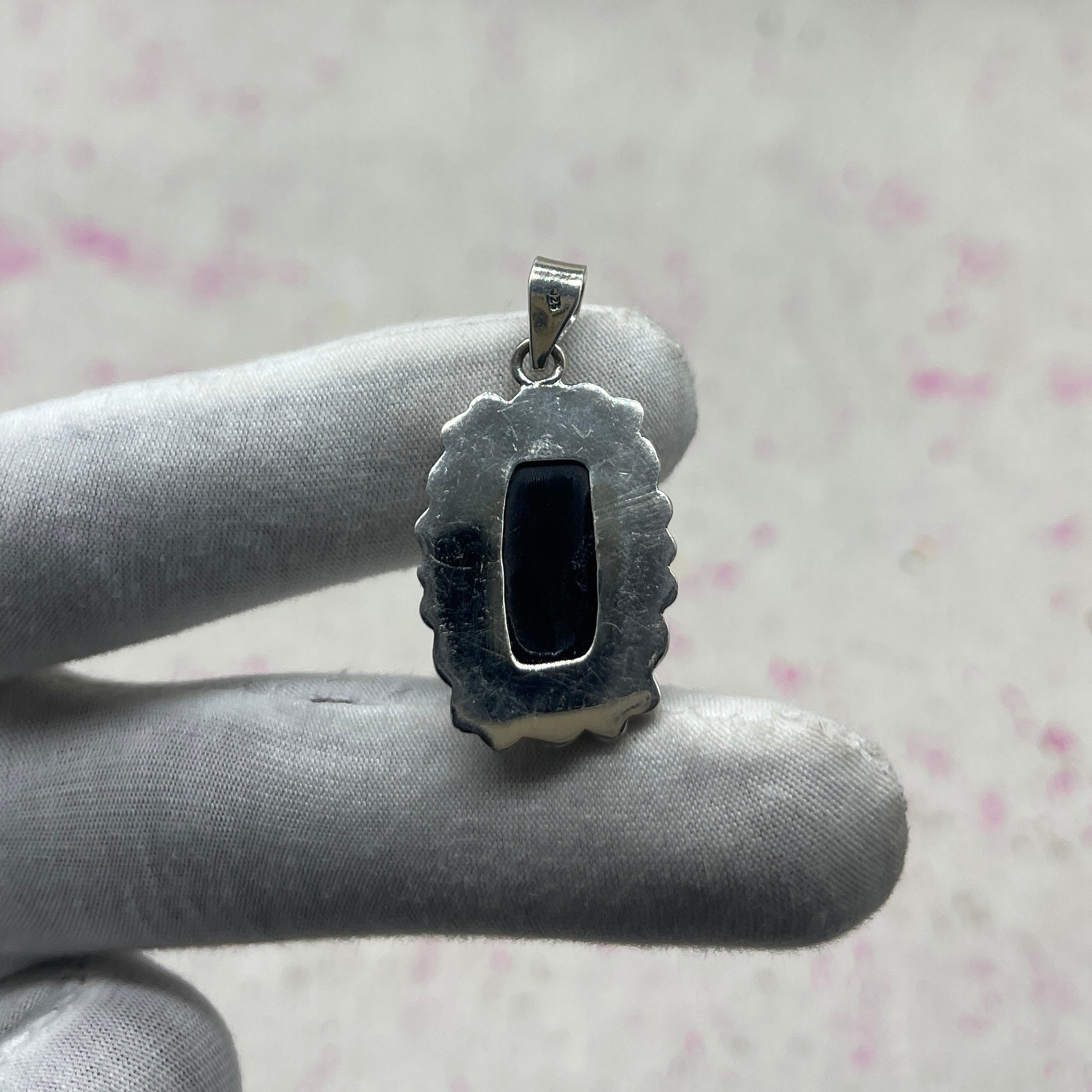 Resin Glass 925 Sterling Silver Pendant – Contemporary Boho Pendant