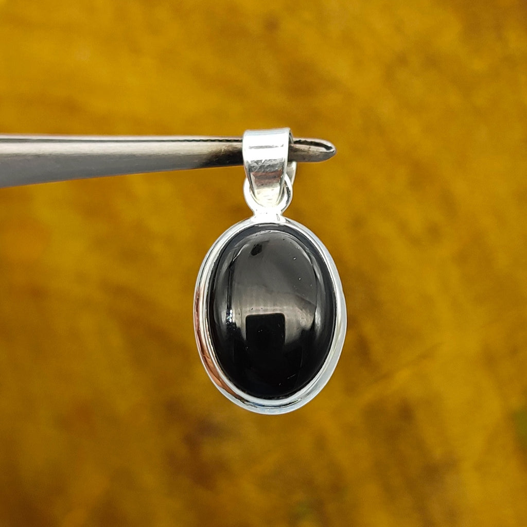 Black Onyx Nepali Bohemian Handmade Silver Pendant