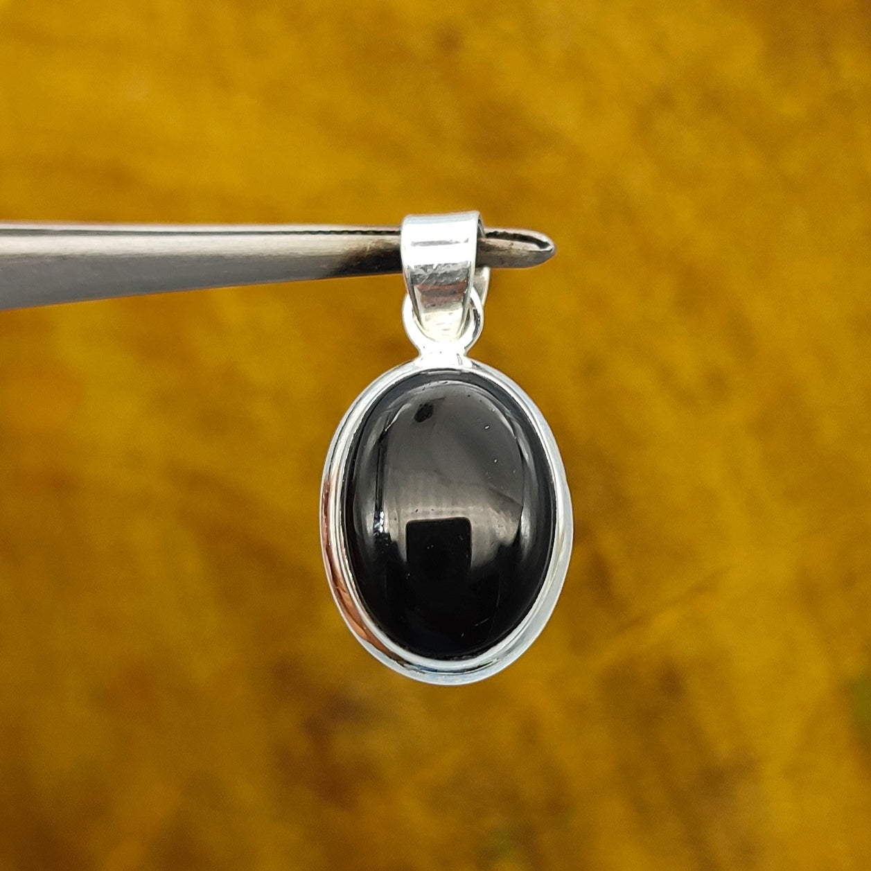Black Onyx Nepali Bohemian Handmade Silver Pendant