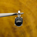 Black Star Gemstone 925 Silver Prong Pendant Necklace
