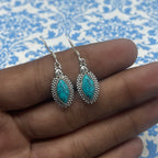 925 Silver Turquoise Gemstone Earring - Natural Marquise Gemstone