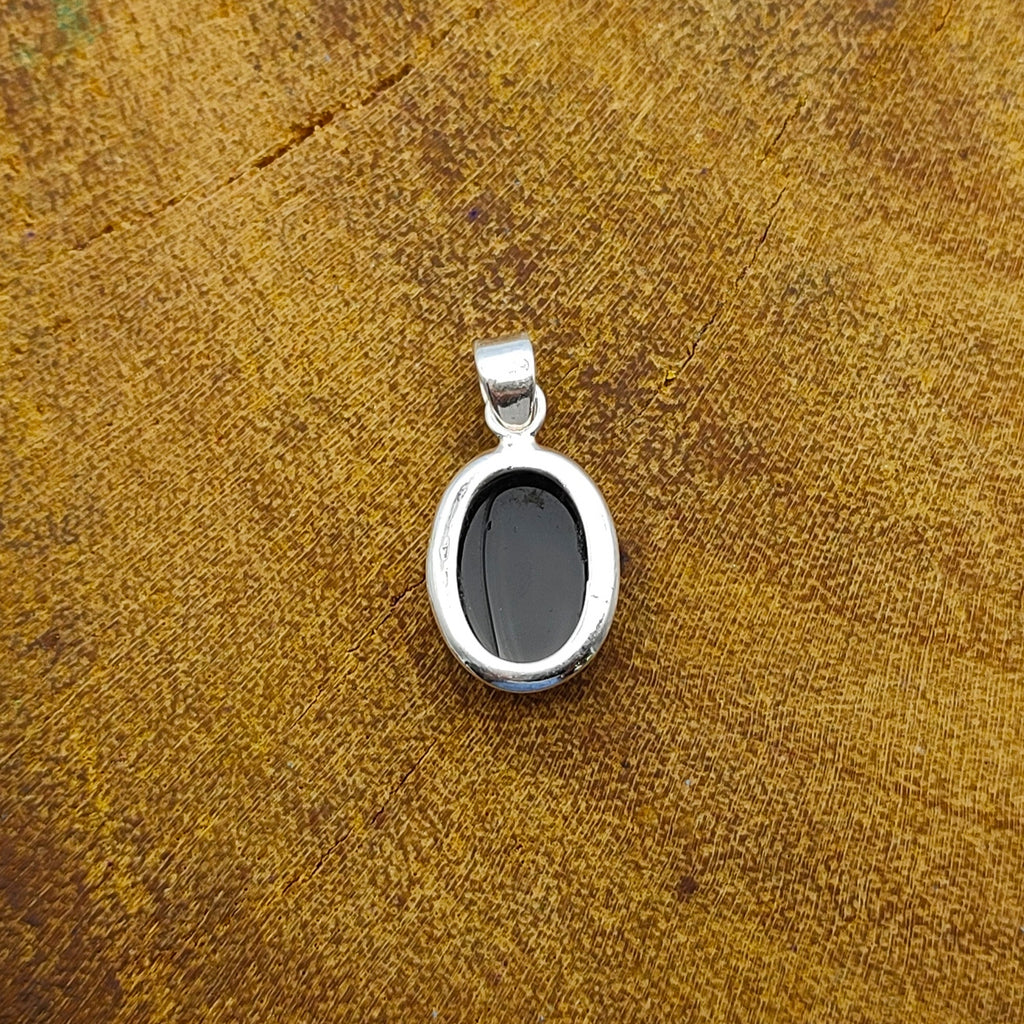 Black Onyx Nepali Bohemian Handmade Silver Pendant