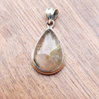 Rutilated Quartz 925 Silver Pendant Necklace Artisan Boho Design
