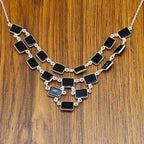 Black Onyx 925 Silver Classic Necklace Gift Engagement Party