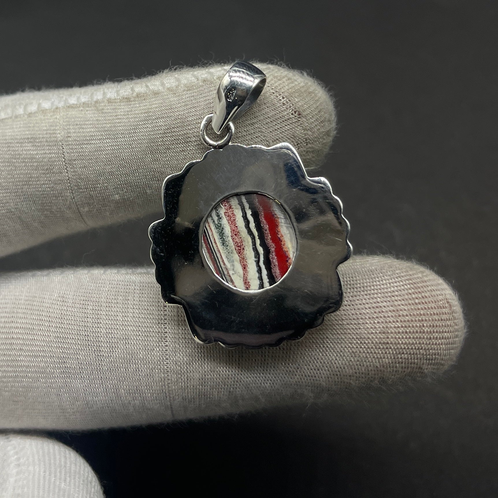 Fordite 925 Silver Handmade Designer Pendant Gift for Her