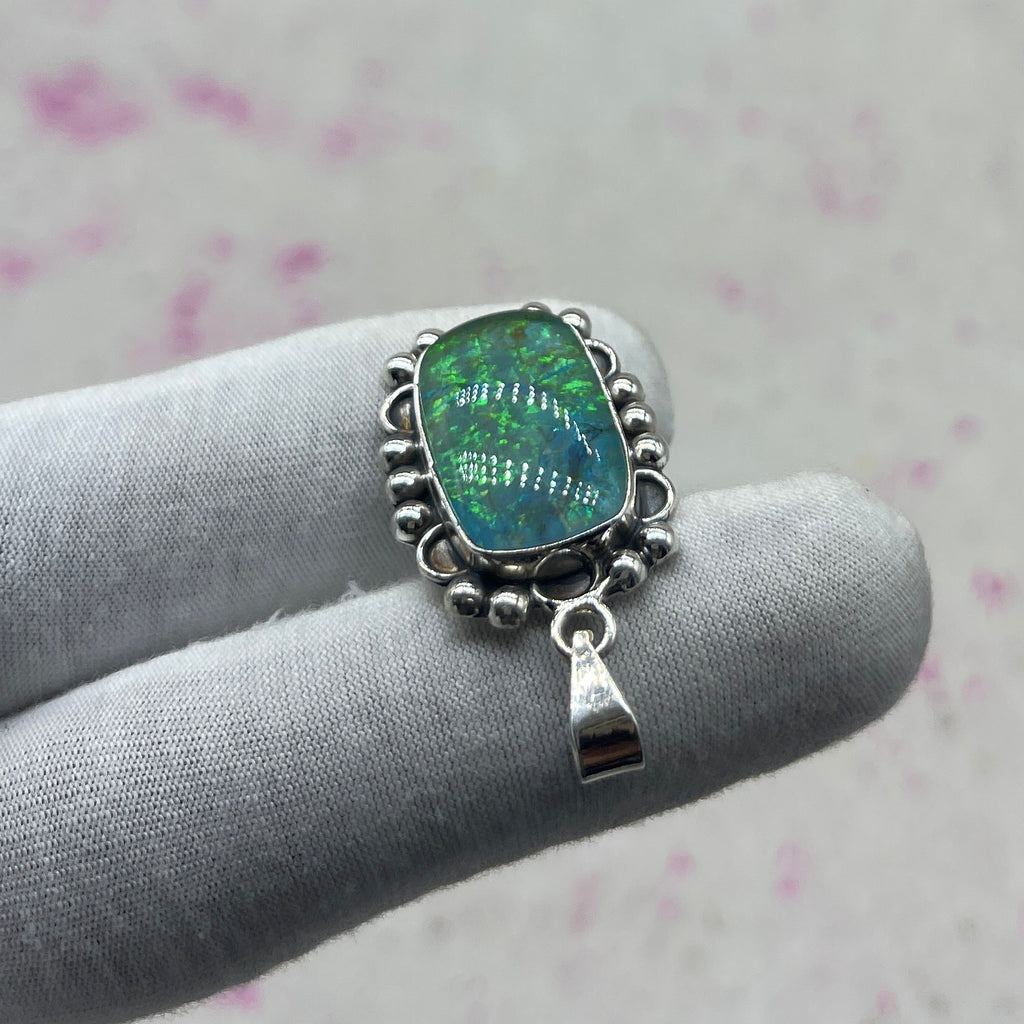 Resin Glass 925 Sterling Silver Pendant – Contemporary Boho Pendant