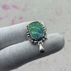Resin Glass 925 Sterling Silver Pendant – Contemporary Boho Pendant