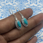 925 Silver Turquoise Gemstone Earring - Natural Marquise Gemstone