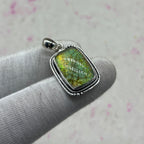 Glass Resin 925 Sterling Silver Handmade Pendant | Modern Boho Pendant