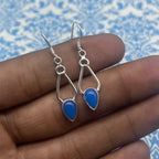Chalcedony Silver Drop Earrings – Modern Chic Gemstone Style