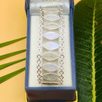 Fine Handmade 925 Sterling Silver Moonstone Bracelet Elegant Gemstone Jewelry