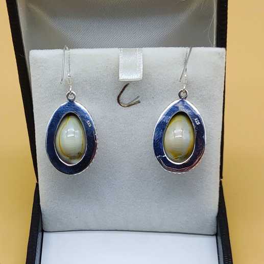 Cowrie Shell 925 Silver Gemstone Earring