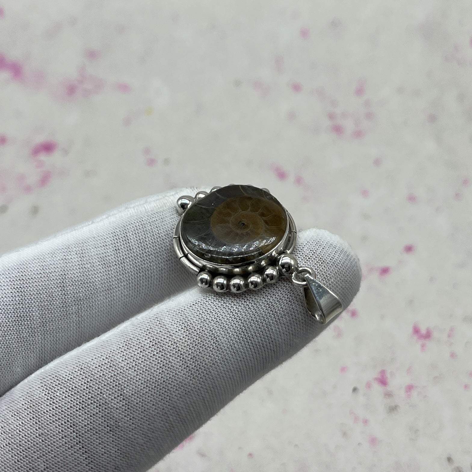 Ammonite Shell 925 Sterling Silver Handmade Pendant | Earthy Fossil Jewelry