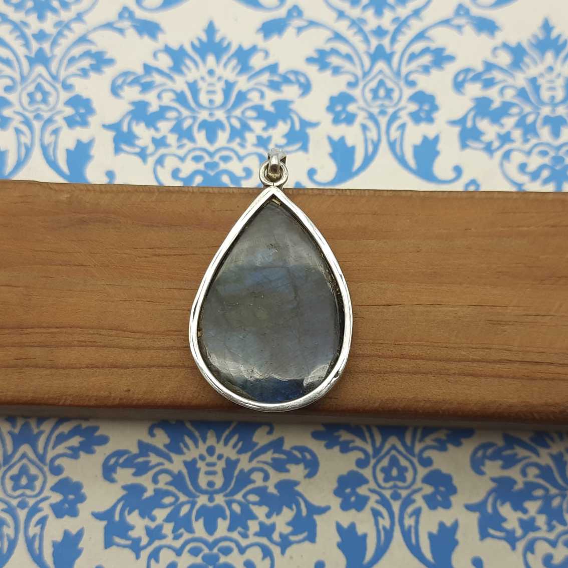 Labradorite Flash Pendant – Handmade 925 Silver Mystical Nepali Bohemian Jewelry