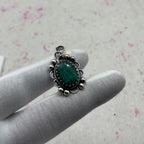 Dyed Emerald 925 Sterling Silver Handmade Pendant | Vintage Bohemian Pendant