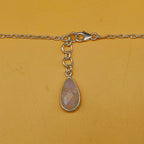Faceted Rainbow Moonstone 925 Silver Oval Chain Necklace Gift