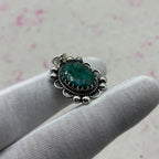 Dyed Emerald 925 Sterling Silver Handmade Pendant | Vintage Bohemian Pendant