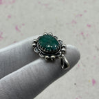 Dyed Emerald 925 Sterling Silver Handmade Pendant | Vintage Bohemian Pendant