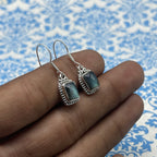 Genuine Labradorite Silver Earrings – Elegant Design