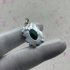 Dyed Emerald 925 Sterling Silver Handmade Pendant | Vintage Bohemian Pendant