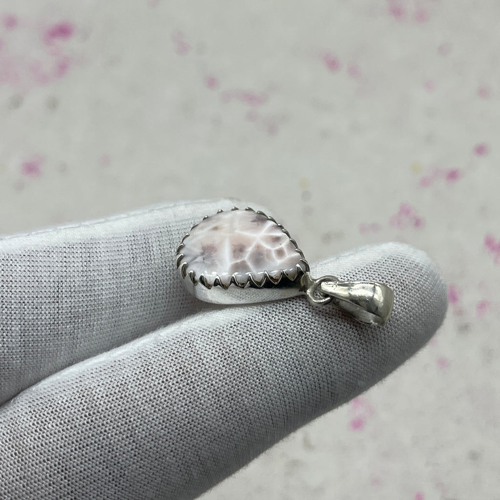 Pink Larimar 925 Sterling Silver Handmade Pendant | Soft Elegant Jewelry