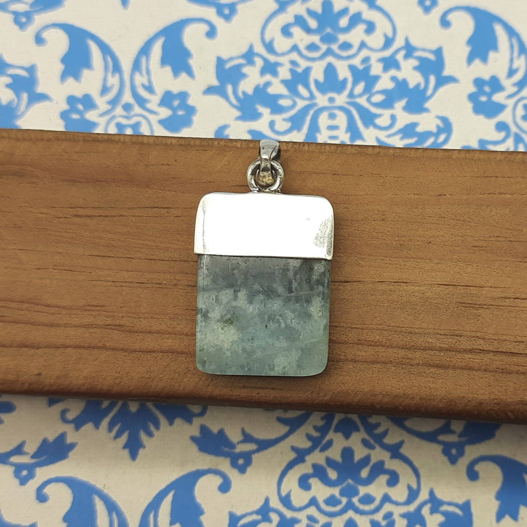 Amazonite Serenity Pendant – Handmade 925 Silver Bohemian Nepali Jewelry