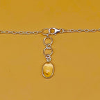 Natural Citrine 925 Silver Oval Gemstone Fine Chain Necklace