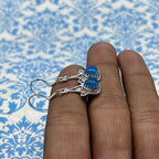 Chalcedony  Gemstone Earrings – 925 Silver Minimal Trillion Style