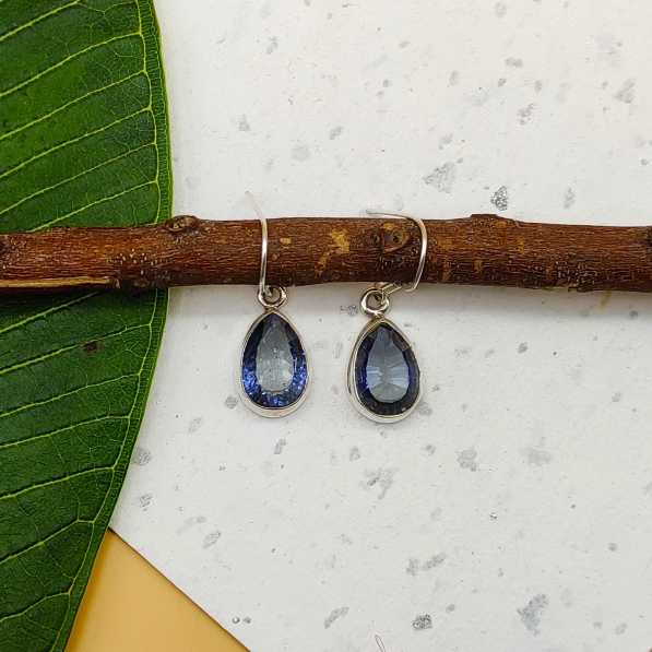 Unique Blue Mystic Toapz Gemstone Cluster Sterling Silver Earrings