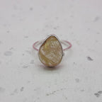 Rutilated Quartz 925 Silver Bezel Simple Ring For Women