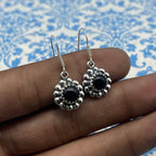 Fine Silver Black Onyx Earrings – Lightweight Handmade Round Earring