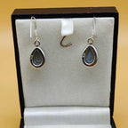 Unique Blue Mystic Toapz Gemstone Cluster Sterling Silver Earrings