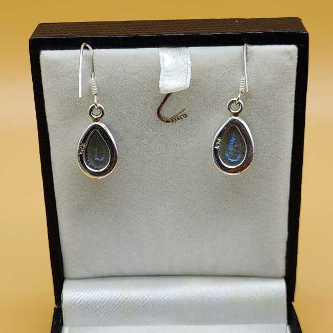 Unique Blue Mystic Toapz Gemstone Cluster Sterling Silver Earrings