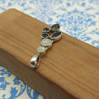 Smoky Quartz & Rainbow Moonstone Pendant – Handmade 925 Silver Celestial Boho Design
